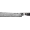 Couteau de boucher Wusaki Sakin Damas 10Cr 22cm manche en fibre de carbone et feuille d'or