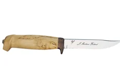 Couteau de chasse Marttiini Deluxe Lynx Bronze 450012 lame 11cm manche bouleau + étui