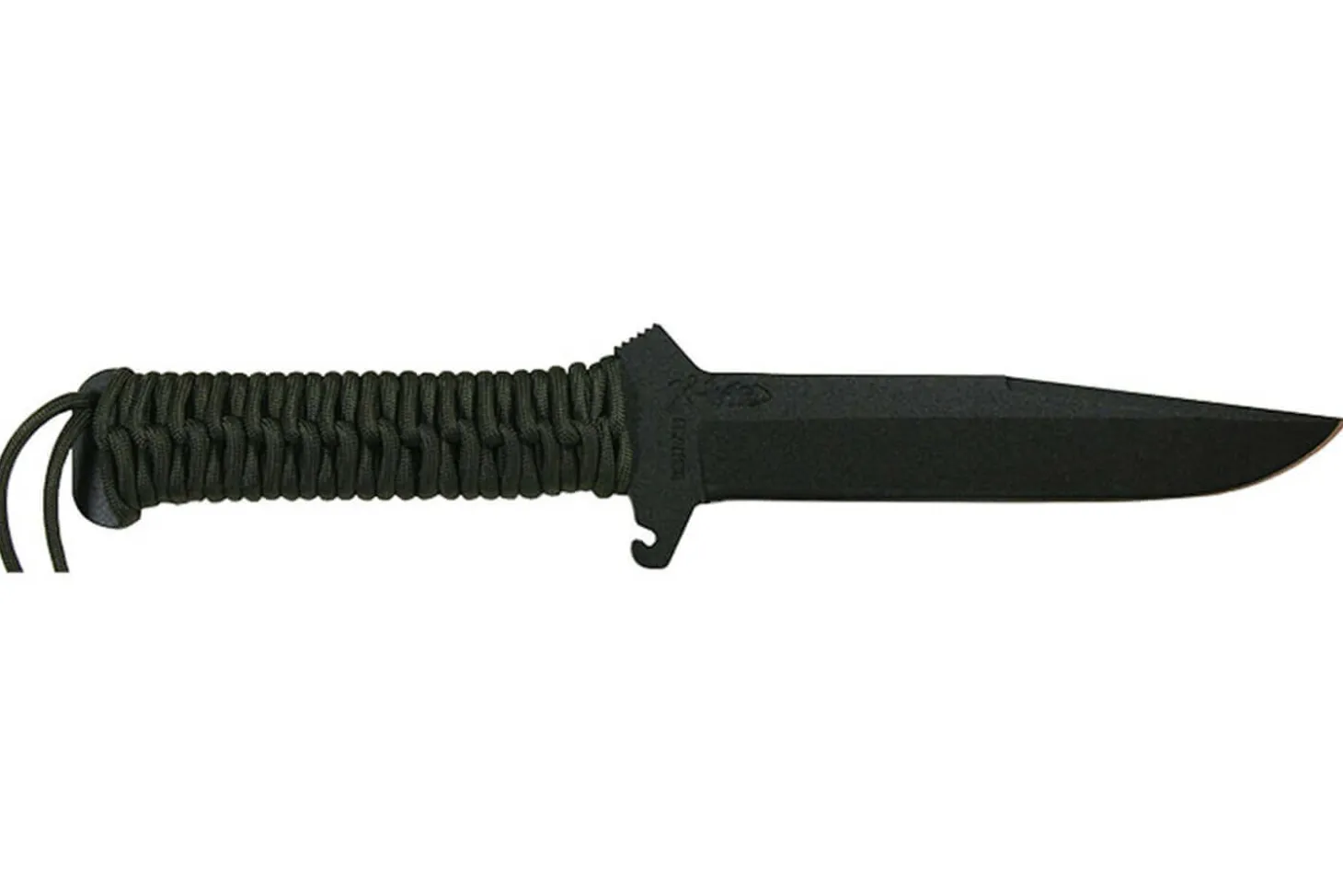 Couteau de chasse Wildsteer TX Wild TXW3112 lame noire 16cm manche paracorde Kaki + étui en nylon