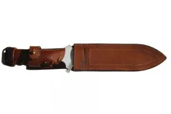 Couteau de chasse Wildsteer X Wild XW0102 lame 16cm manche cuir marron + étui en cuir