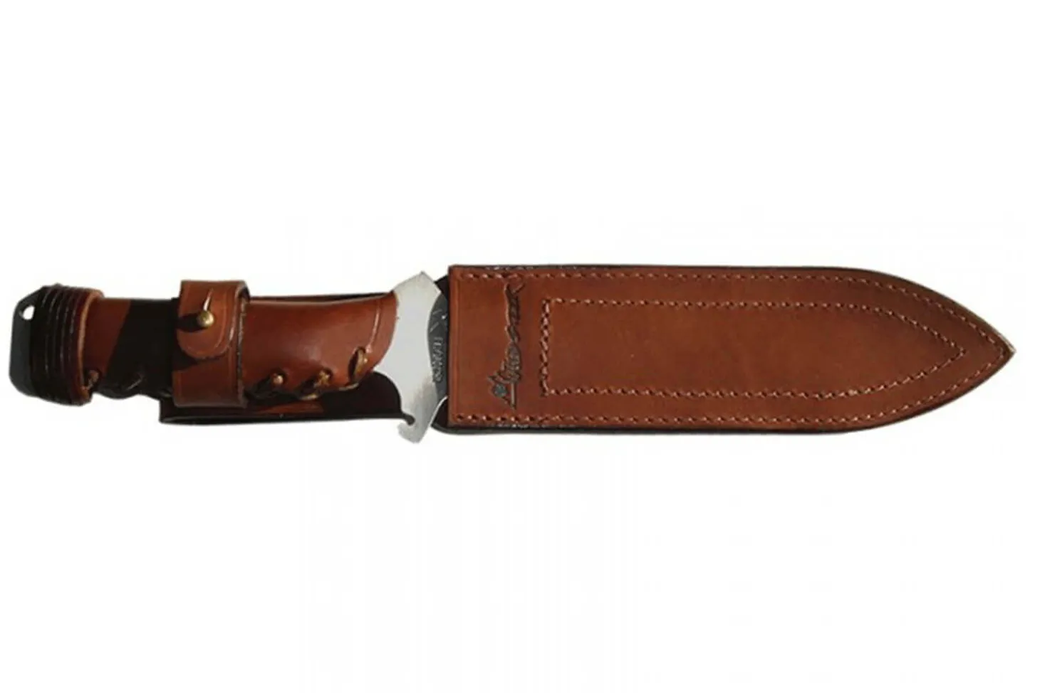 Couteau de chasse Wildsteer X Wild XW0102 lame 16cm manche cuir marron + étui en cuir
