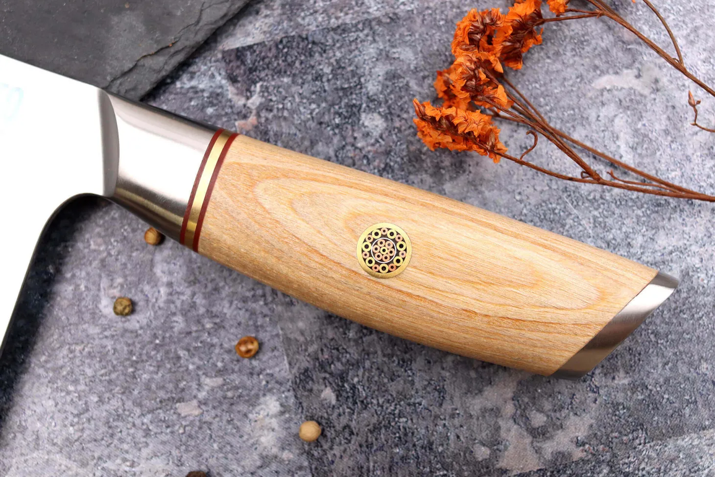 Couteau de chef chinois Fukito Pakka San Mai 19cm