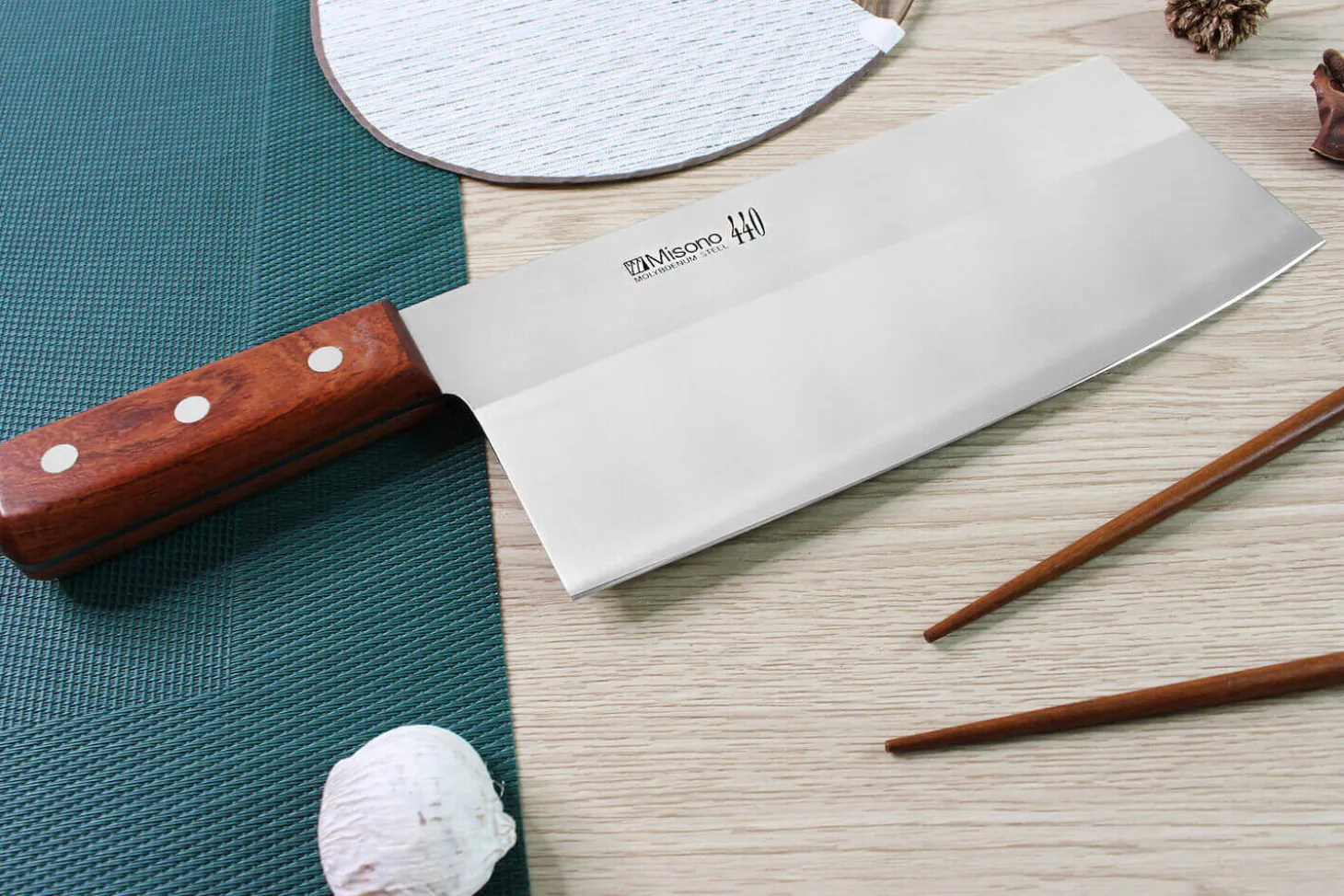 Couteau de chef chinois japonais Misono 440 22cm 490g