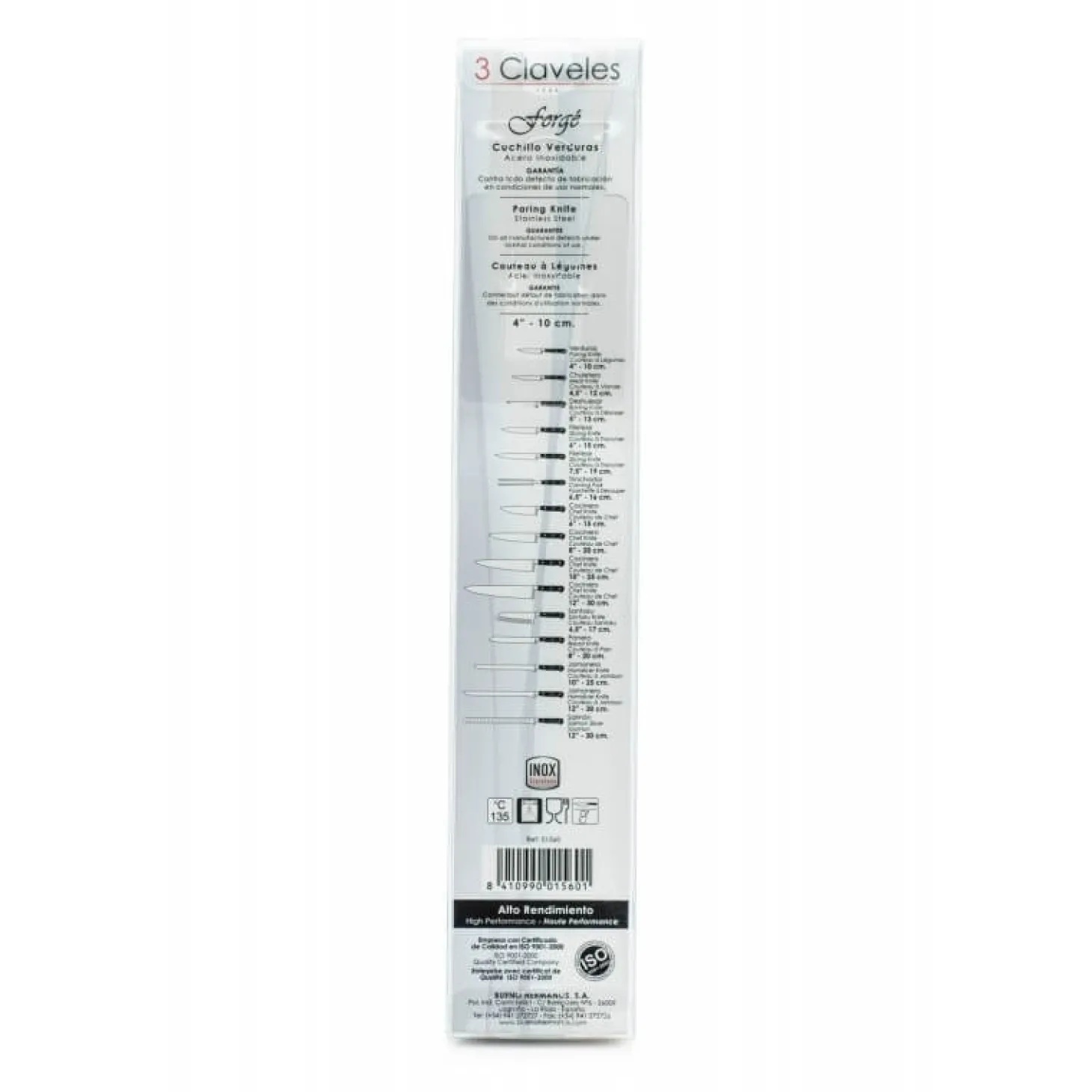 Couteau de chef 3 Claveles Forgé acier inox 30cm