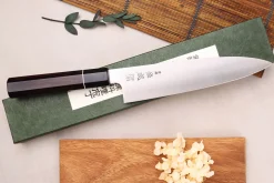 Couteau de chef 21cm japonais artisanal Sukenari ZDP-189 San Maï manche en ébène
