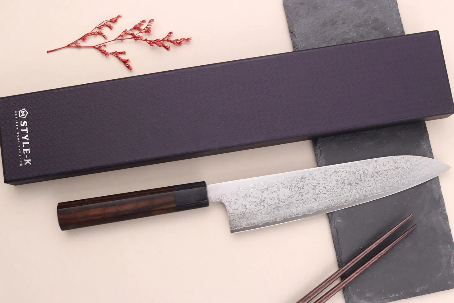 Couteau de chef 21cm japonais artisanal Makoto Kurosaki VG7 Damas
