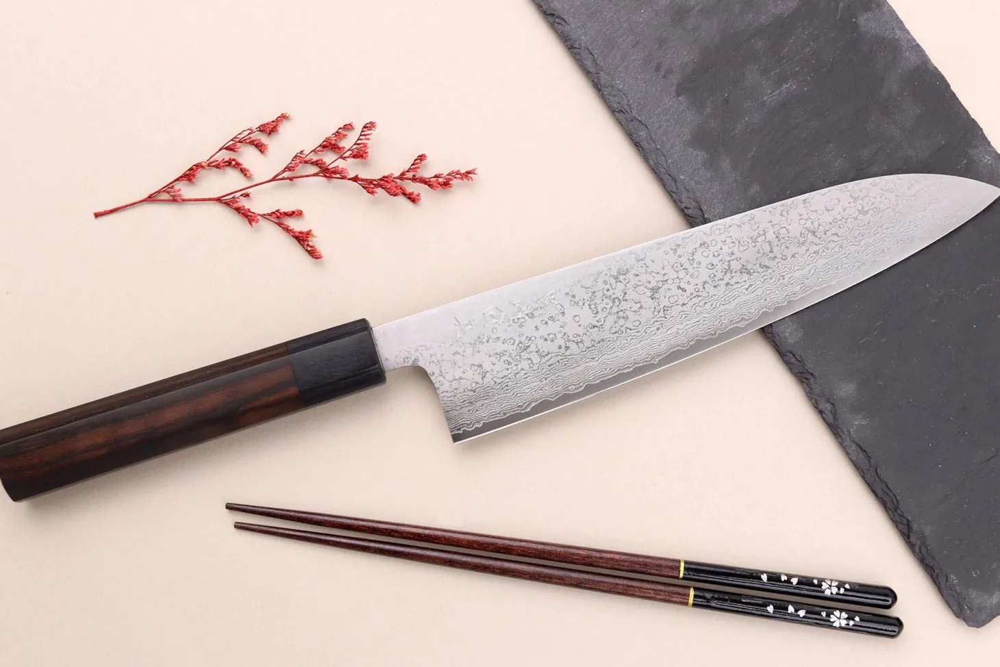 Couteau de chef 21cm japonais artisanal Makoto Kurosaki VG7 Damas