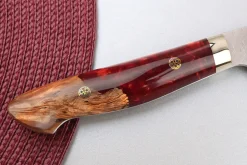 Couteau de chef 21cm japonais artisanal Nigara Hamono Migaki Tsuchime SG2 manche en acrylique
