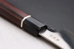 Couteau de chef 21cm japonais artisanal Sukenari HAP40 San Maï manche en bois de rose