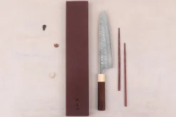Couteau de chef 21cm japonais artisanal Yoshimi Kato SPG Strix V-Tsuchime