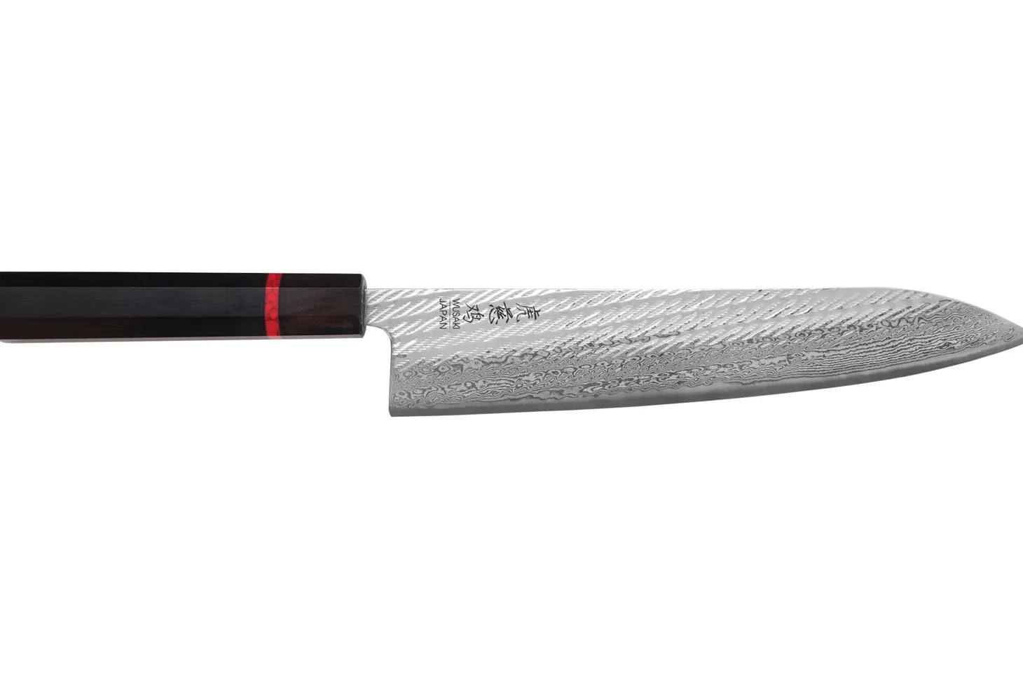 Couteau de chef 24cm japonais artisanal Wusaki Nawame AUS10 damas
