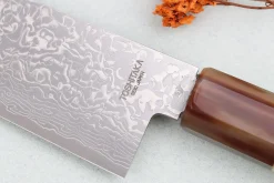 Couteau de chef 21cm japonais artisanal Toshitaka Suminagashi SG2 Damas