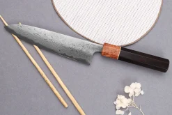 Couteau de chef 18cm japonais artisanal Toshihiro Wakui Aogami 2 damas laminé