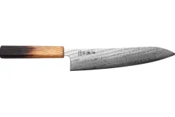 Couteau de chef 21cm japonais artisanal Wusaki Nawame AUS10 damas