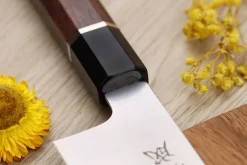 Couteau de chef 21cm japonais artisanal Sukenari SG2 San Maï manche en bois de rose