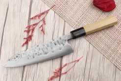 Couteau de chef 18cm japonais artisanal Fujiwara Maboroshi manche en magnolia