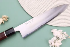 Couteau de chef 21cm japonais artisanal Toshihiro Wakui Shirogami 2 San Maï poli