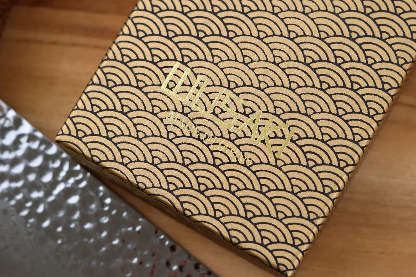 Couteau de chef 20cm japonais artisanal Wusaki Yaketa VG10 damas chêne brûlé