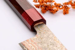 Couteau de chef 21cm japonais artisanal Takeshi Saji VG10 Rainbow Nashiji