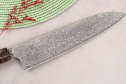 Couteau de chef 23cm japonais artisanal Nigara Hamono Anmon Damascus SG2