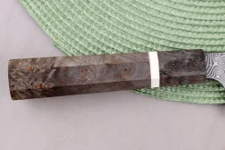 Couteau de chef 23cm japonais artisanal Nigara Hamono Anmon Damascus SG2