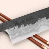 Couteau de chef 21cm japonais artisanal Kisuke Manaka Enn en cognassier avec 2 anneaux