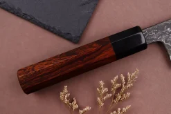 Couteau de chef 21cm japonais artisanal Hinoura Tsukasa River Jump manche bois de fer