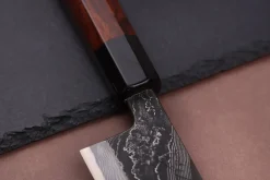 Couteau de chef 21cm japonais artisanal Hinoura Tsukasa River Jump manche bois de fer
