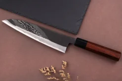 Couteau de chef 21cm japonais artisanal Hinoura Tsukasa River Jump manche bois de fer