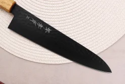 Couteau de chef 21cm japonais Sakai Takayuki Kurokage VG10 manche en chêne brûlé
