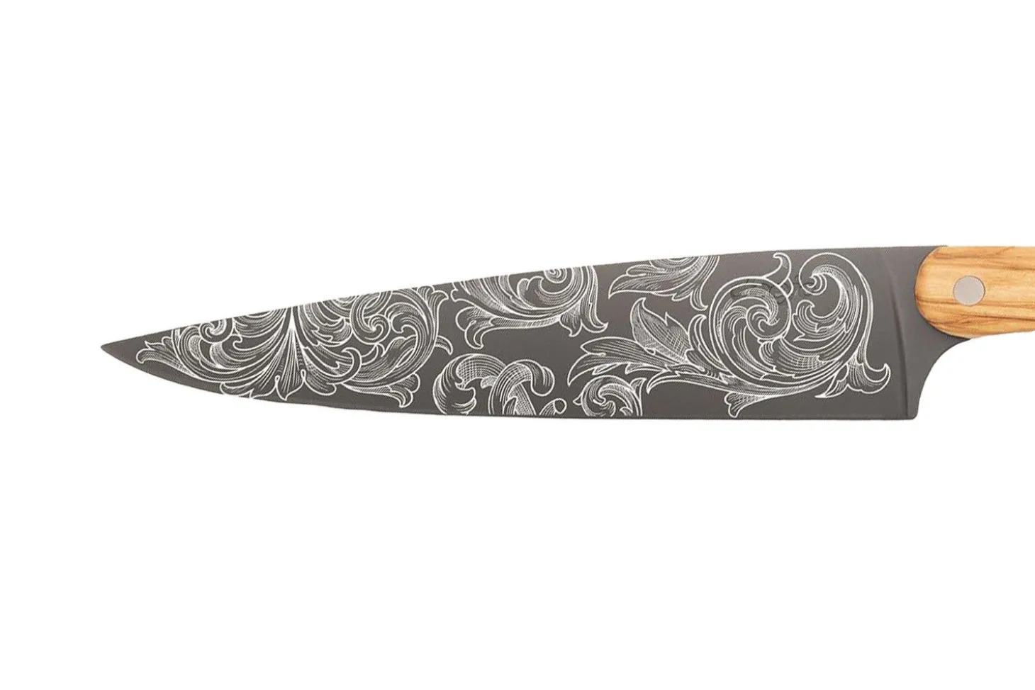 Couteau de chef Deejo Floréal 20cm manche en bois d'olivier