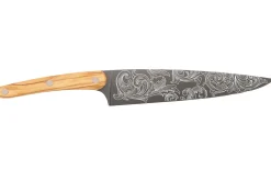 Couteau de chef Deejo Floréal 20cm manche en bois d'olivier