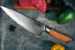 Couteau de chef Fukito Olive Damas 14Cr 21cm