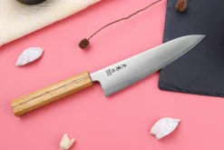 Couteau de chef japonais artisanal Wusaki Migaki G3 18cm