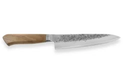 Couteau de chef japonais artisanal Wusaki Nogami BS2 18cm manche noyer
