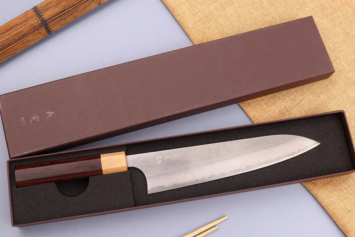 Couteau de chef japonais artisanal Yoshimi Kato AS Nashiji 21cm