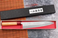 Couteau de chef japonais artisanal Tsunehisa Aogami Super martelé 24cm