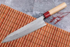 Couteau de chef japonais artisanal Tsunehisa Aogami Super martelé 21cm