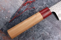 Couteau de chef japonais artisanal Tsunehisa Aogami Super martelé 21cm