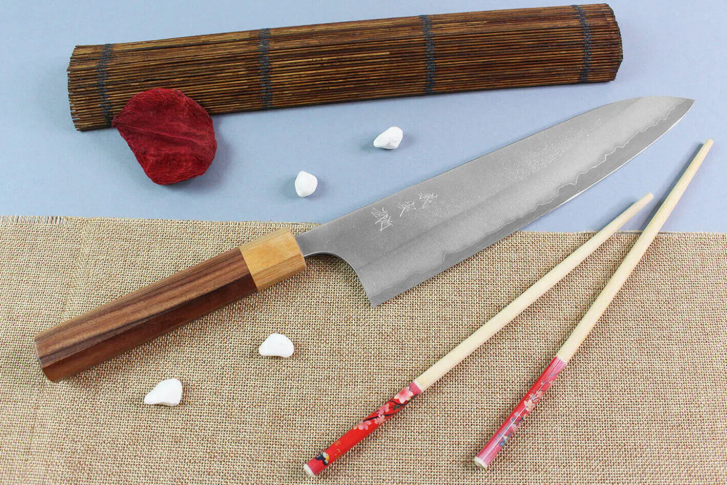 Couteau de chef japonais artisanal Yoshimi Kato AS Nashiji 24cm