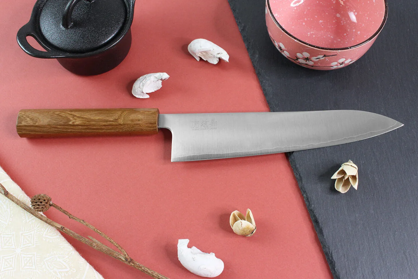 Couteau de chef japonais artisanal Wusaki Migaki G3 21cm