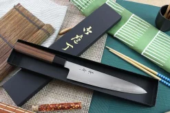Couteau de chef japonais artisanal Kagekiyo Kurumi Ginsan 21cm