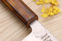 Couteau de chef japonais artisanal Wusaki Yoshi G3 chêne 24cm