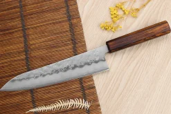 Couteau de chef japonais artisanal Wusaki Yoshi G3 chêne 21,5cm