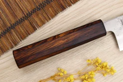 Couteau de chef japonais artisanal Wusaki Yoshi G3 chêne 21,5cm
