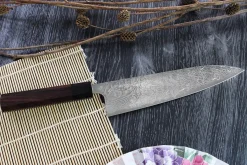 Couteau de chef japonais artisanal Takeshi Saji R2 Damas 21cm