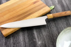 Couteau de chef japonais artisanal Kei Kobayashi SG2 Octogone 24cm