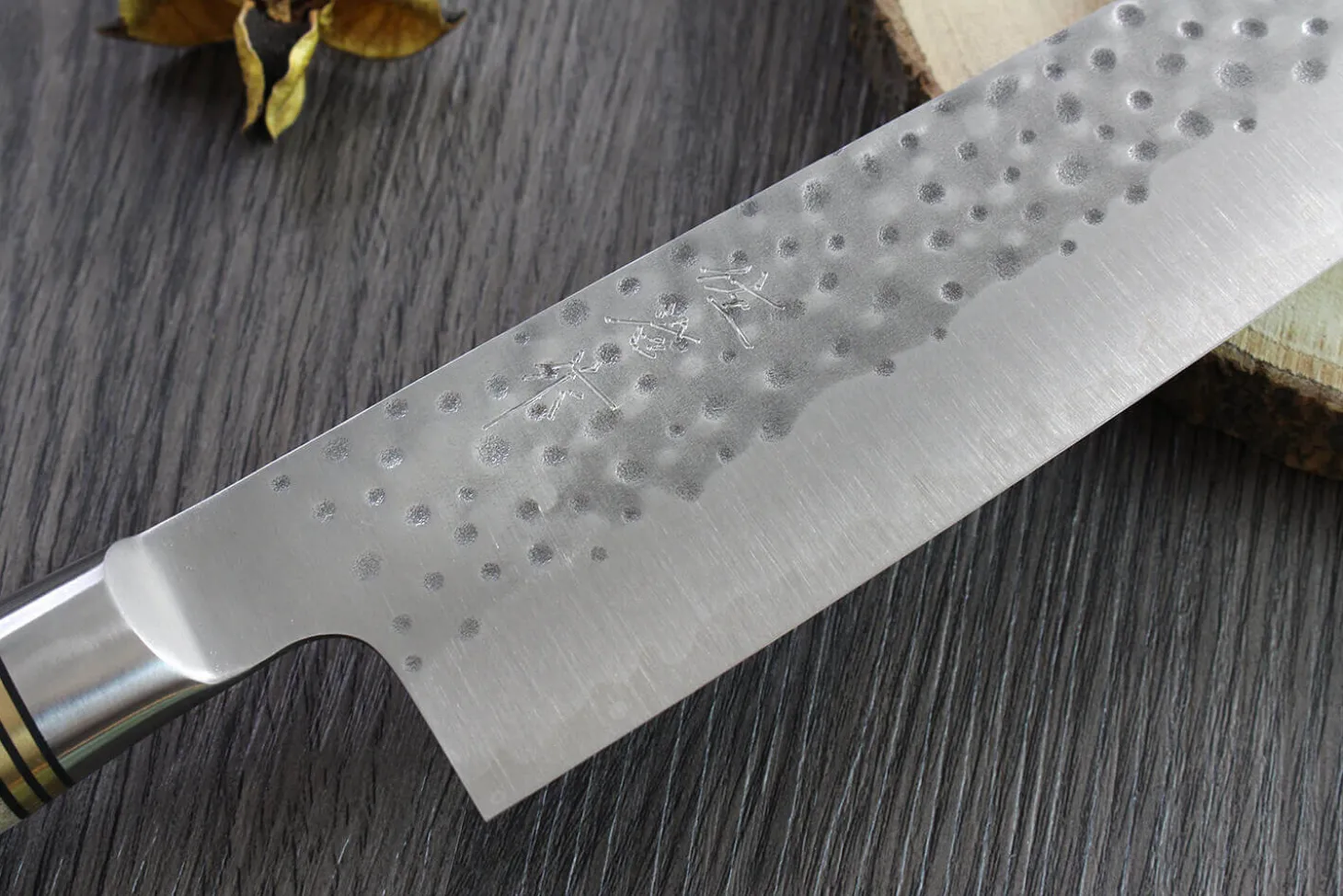 Couteau de chef japonais artisanal forgé Takeshi Saji R2 Tsuchime 24cm