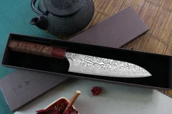 Couteau de chef japonais artisanal Yoshimi Kato 18cm SG2 Damascus