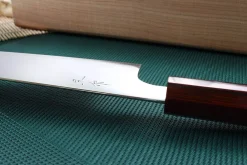 Couteau de chef japonais artisanal Kei Kobayashi SG2 Heptagone 24cm